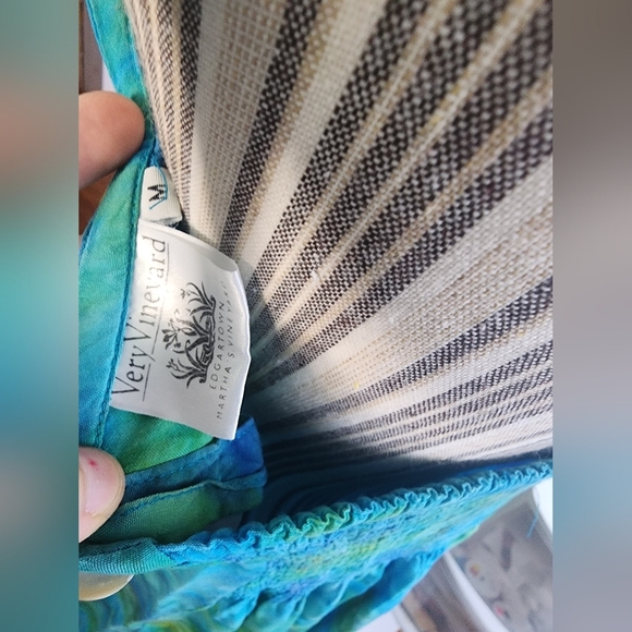 2/$15 ✨️Vintage Blue Green Tie Dye Hippie Rave Beach Island Maxi Buttom Dress - Picture 4 of 5